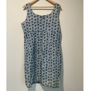 Old Navy Women's Dress‎ Size 16 Blue Floral Sleeveless Casual Cotton